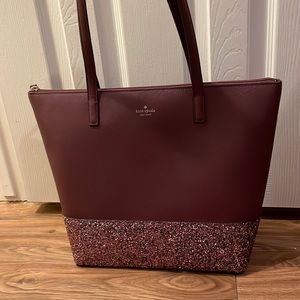 Kate Spade Tote Bag - Maroon with Sparkles